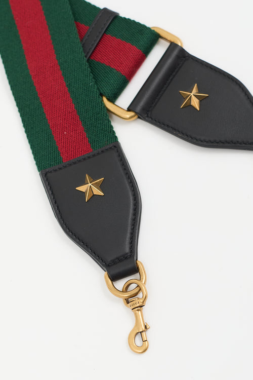 Gucci Green 
Red Webbed Shoulder Strap