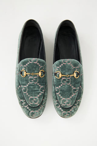 Gucci Green Velvet Jordaan Loafer