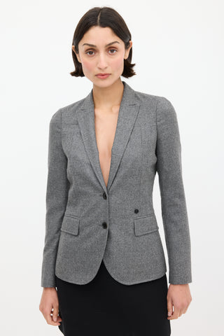 Gucci Grey 
Black Wool Logo Blazer