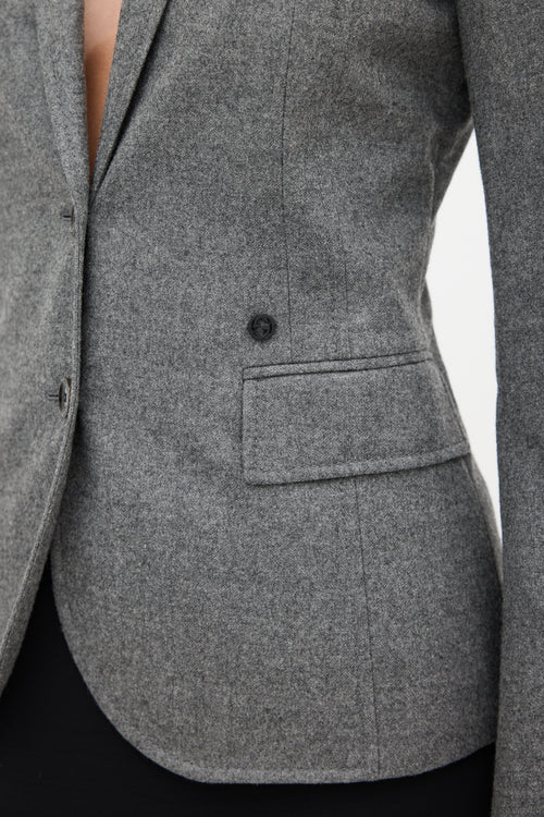 Gucci Grey 
Black Wool Logo Blazer