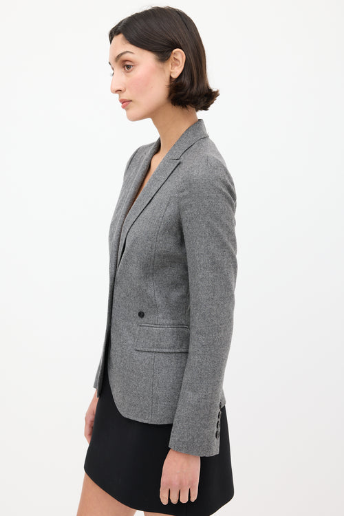 Gucci Grey 
Black Wool Logo Blazer