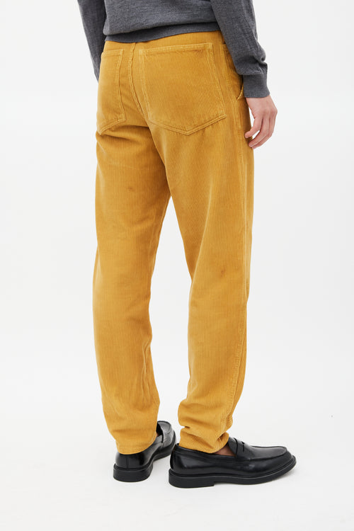 Gucci Yellow Tapered Corduroy Trouser