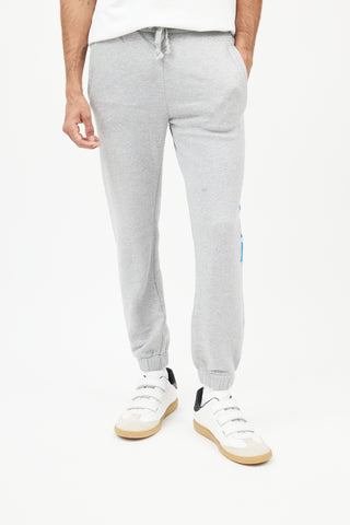 Gucci Grey 
Blue Logo Sweatpant