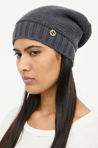 Gucci Grey Knit Cashmere Toque