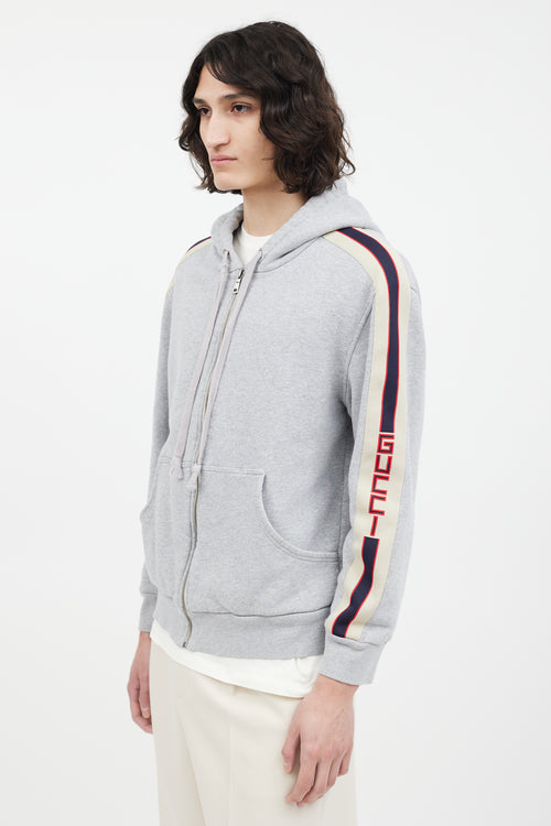 Gucci Grey Logo Zip Up Hoodie