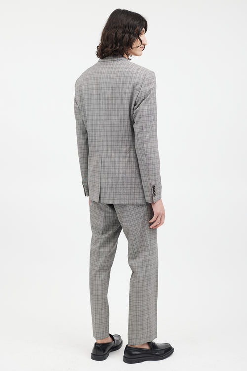 Gucci Grey 
Multi Plaid Pant Suit