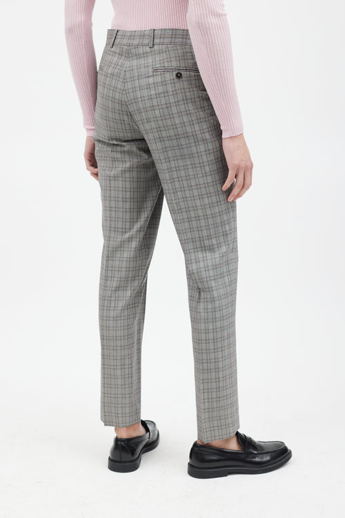 Gucci Grey 
Multi Plaid Pant Suit