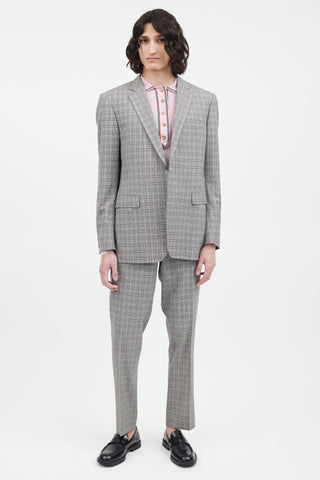 Gucci Grey 
Multi Plaid Pant Suit