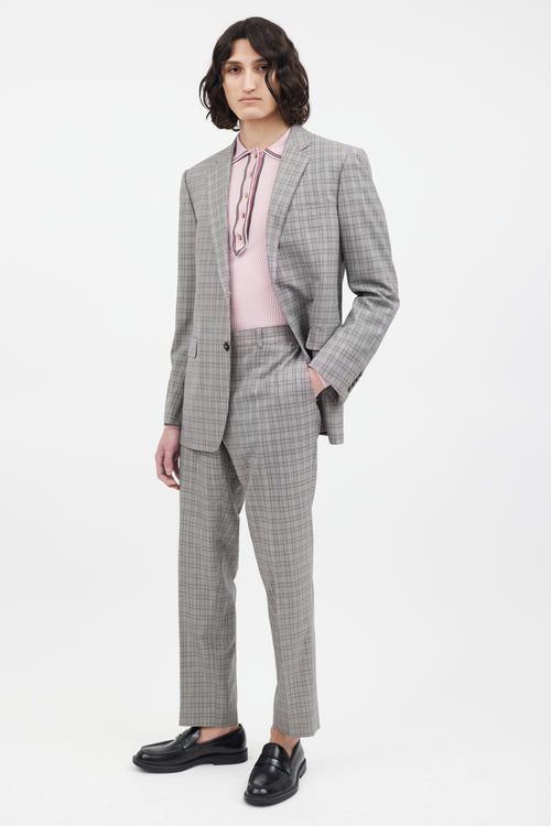 Gucci Grey 
Multi Plaid Pant Suit