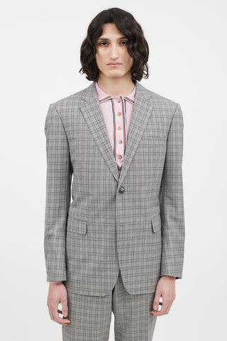 Gucci Grey 
Multi Plaid Pant Suit