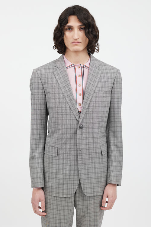 Gucci Grey 
Multi Plaid Pant Suit