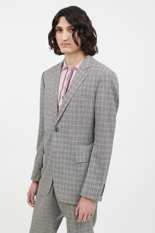 Gucci Grey 
Multi Plaid Pant Suit