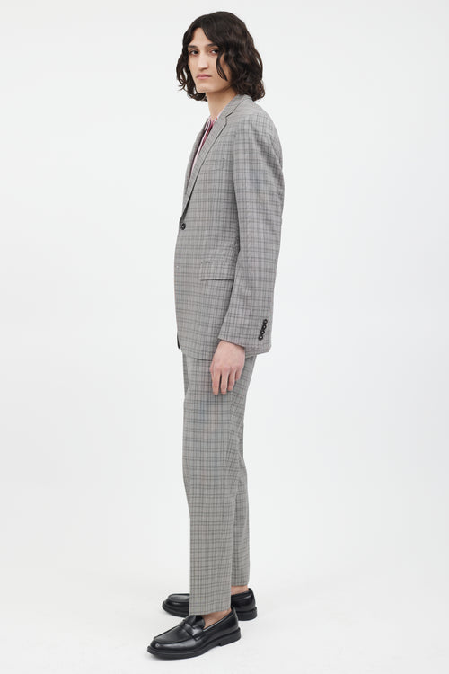 Gucci Grey 
Multi Plaid Pant Suit