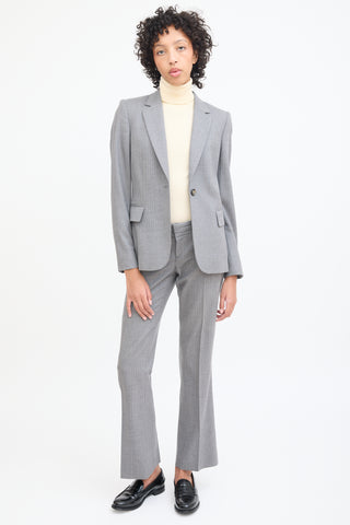 Gucci Grey 
White Wool Pinstripe Blazer