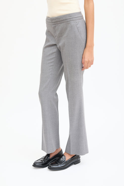 Gucci Grey 
White Wool Pinstripe Trouser