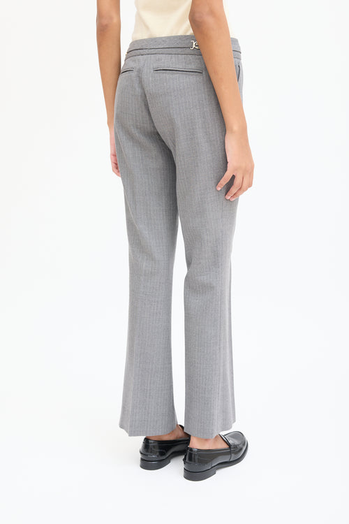 Gucci Grey 
White Wool Pinstripe Trouser