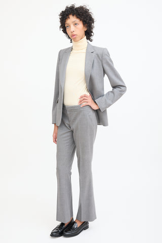 Gucci Grey 
White Wool Pinstripe Trouser