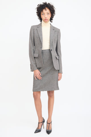 Gucci Grey Wool Tweed Blazer