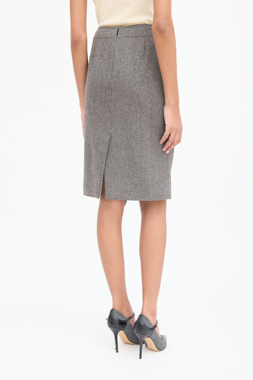 Gucci Grey Wool Tweed Skirt