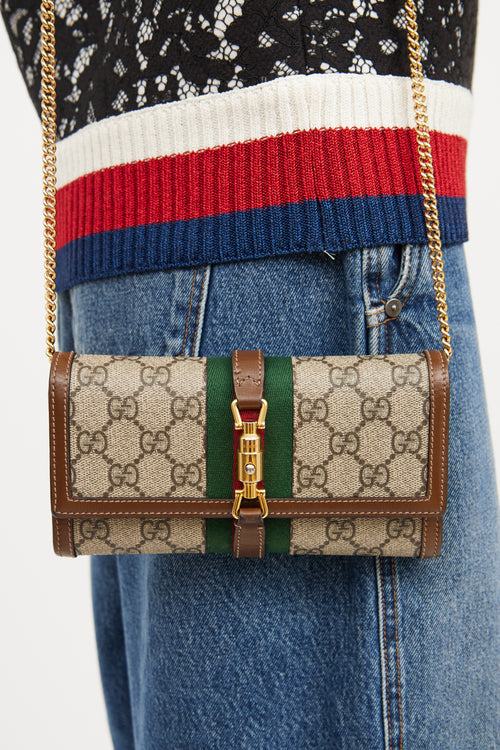 Gucci Brown Jackie 1961 Wallet On Chain