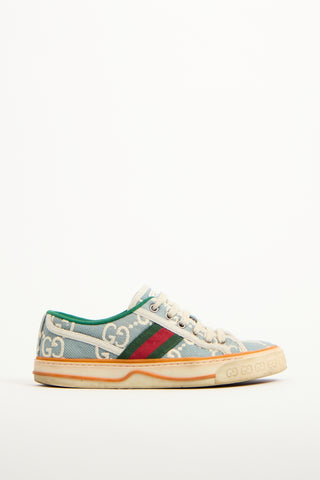 Gucci Light Blue 
Multi Tennis 1977 GG Sneaker