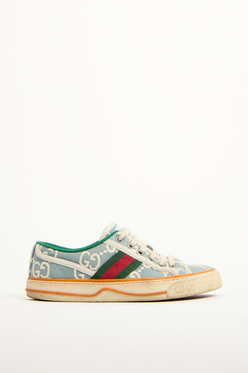 Gucci Light Blue 
Multi Tennis 1977 GG Sneaker