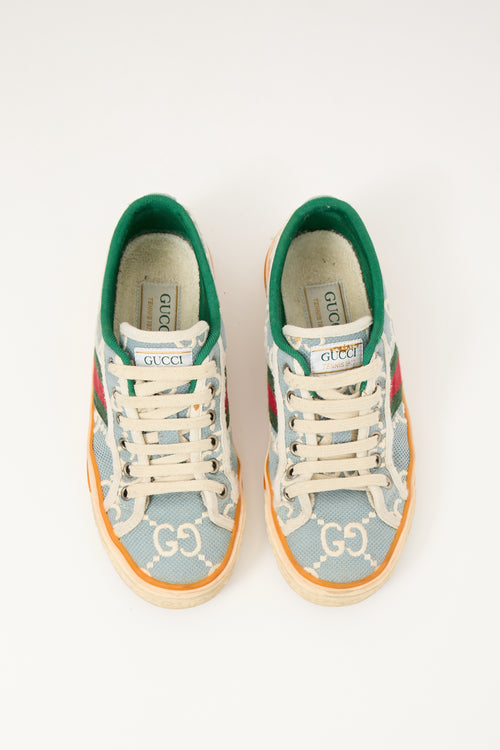 Gucci Light Blue 
Multi Tennis 1977 GG Sneaker