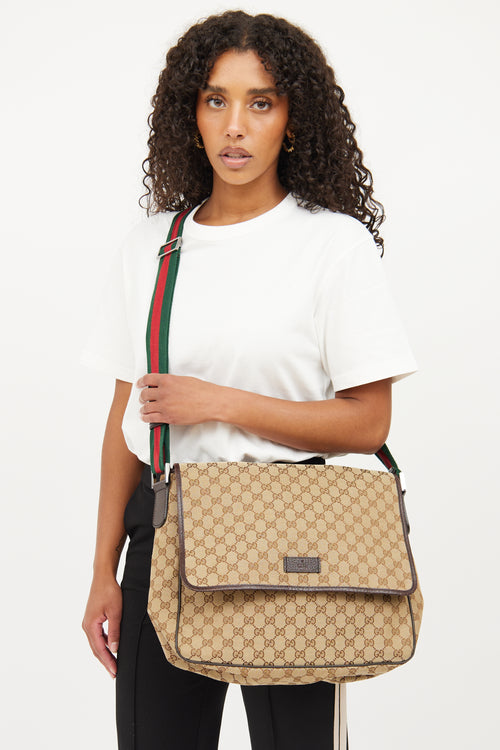 Gucci Brown GG Monogram Canvas Sherry Messenger Bag