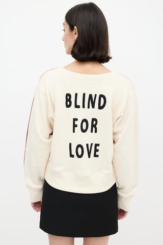 Gucci Metallic Pink 
Cream Blind For Love Sweatshirt