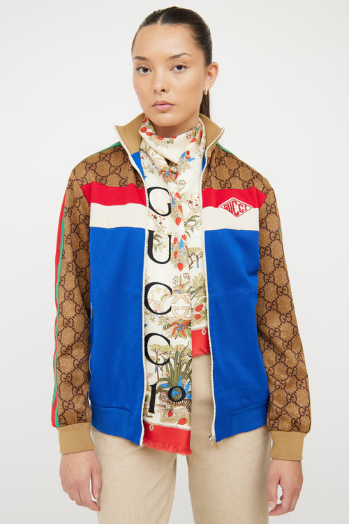 Gucci Cream 
Multi Flora Printed Stole