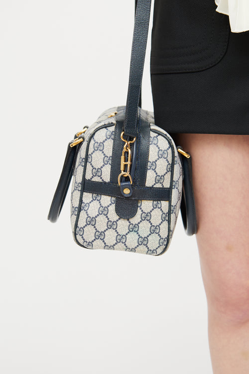 Gucci Beige 
Navy Ophidia Boston Monogram Bag