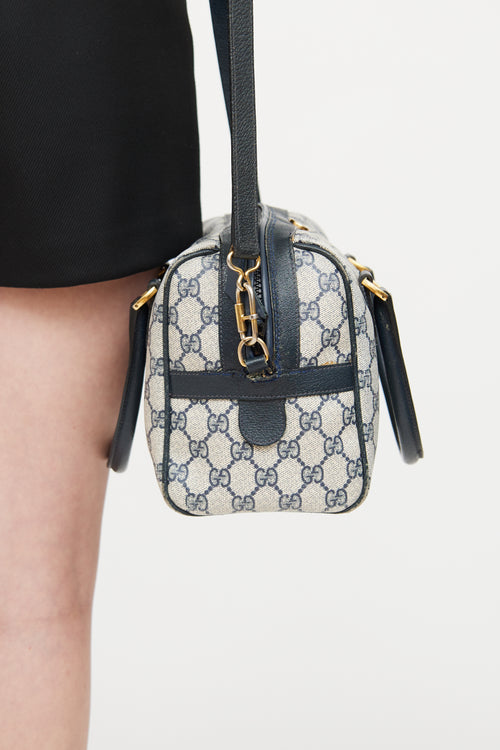 Gucci Beige 
Navy Ophidia Boston Monogram Bag