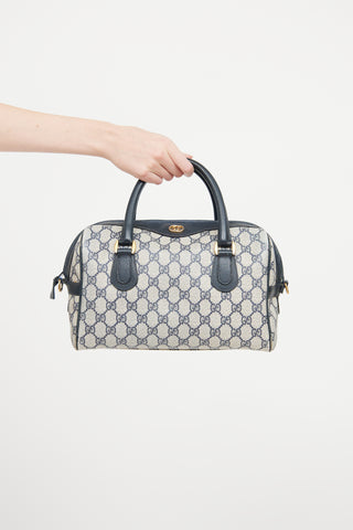 Gucci Beige 
Navy Ophidia Boston Monogram Bag