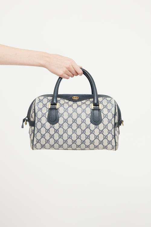 Gucci Beige 
Navy Ophidia Boston Monogram Bag