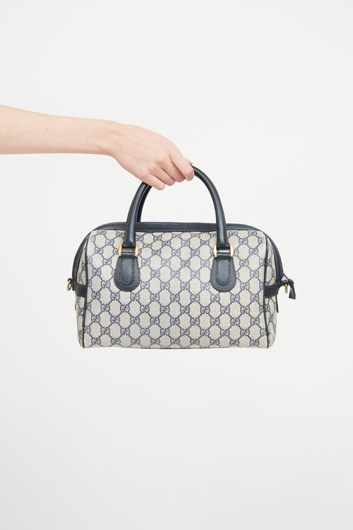 Gucci Beige 
Navy Ophidia Boston Monogram Bag