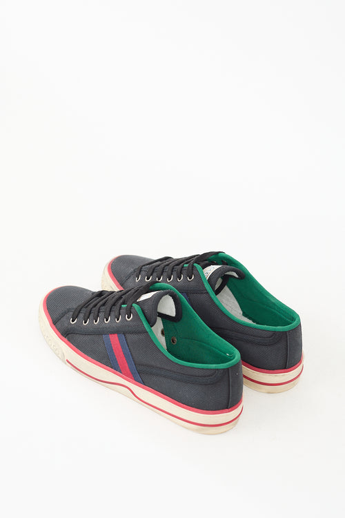 Gucci Navy 
Multicolour Canvas Tennis 1977 Sneaker