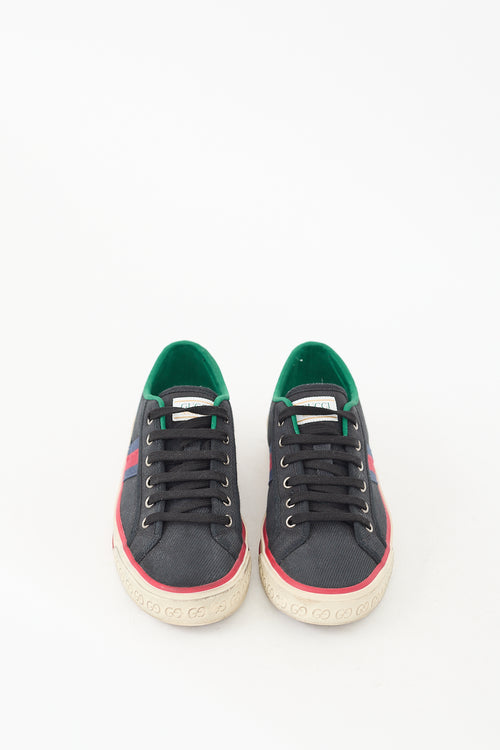 Gucci Navy 
Multicolour Canvas Tennis 1977 Sneaker