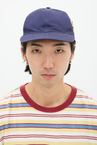 Gucci Navy 
Multicolour Embroidered Logo Hat