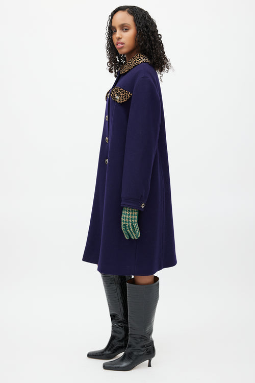 Gucci Navy 
Multicolour Wool Coat