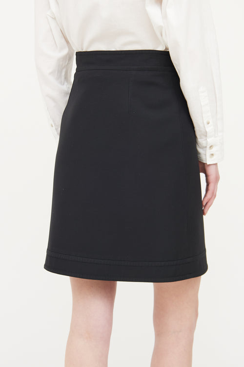 Gucci Black Pearl Button Skirt