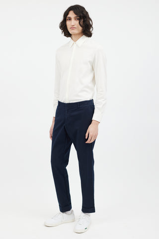 Gucci Navy Straight Leg Riding Trouser