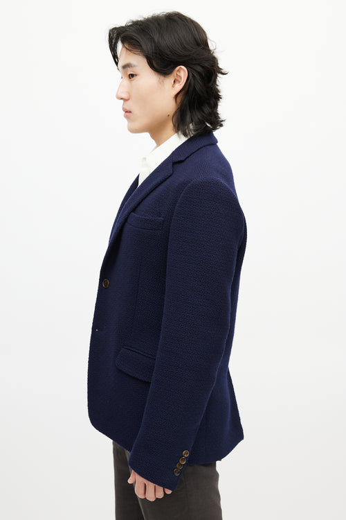 Gucci Navy Woven Wool Blazer