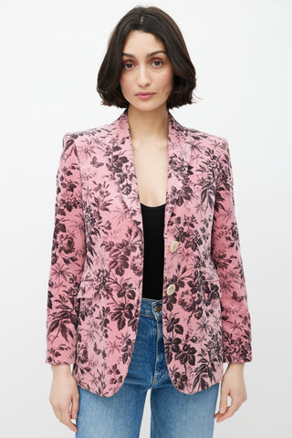 Gucci Pink Velvet Herbarium Blazer