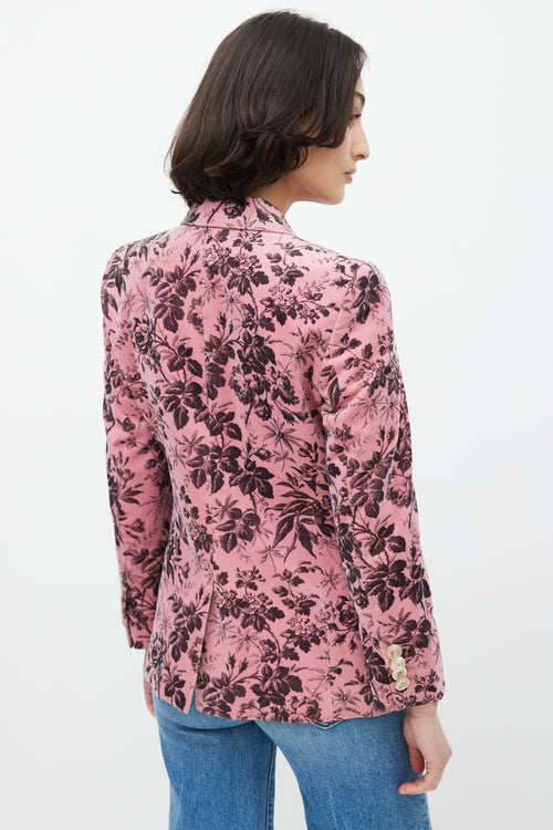 Gucci Pink Velvet Herbarium Blazer