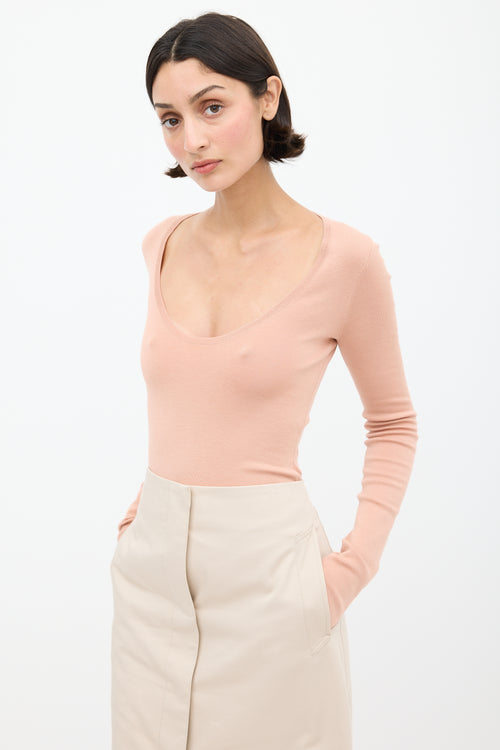 Gucci Pink Cashmere Knit Bodysuit