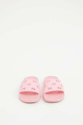 Gucci Pink GG Rubber Slide