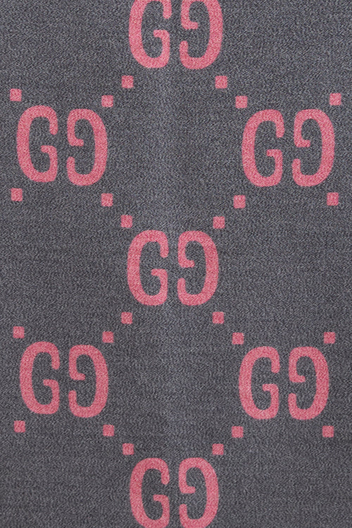 Gucci Pink 
Grey Monogram Scarf