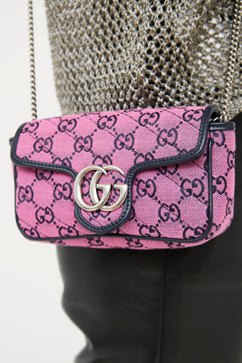 Gucci Pink GG Marmont Supreme Mini Bag