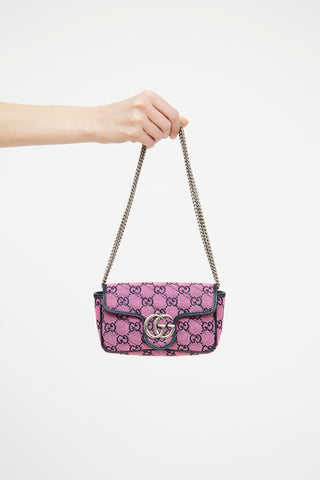 Gucci Pink GG Marmont Supreme Mini Bag