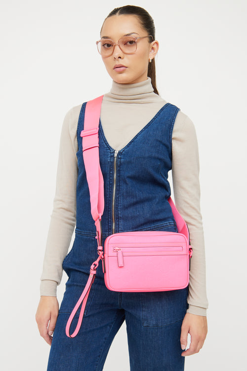 Gucci Fuschia GG Rubber Effect Crossbody